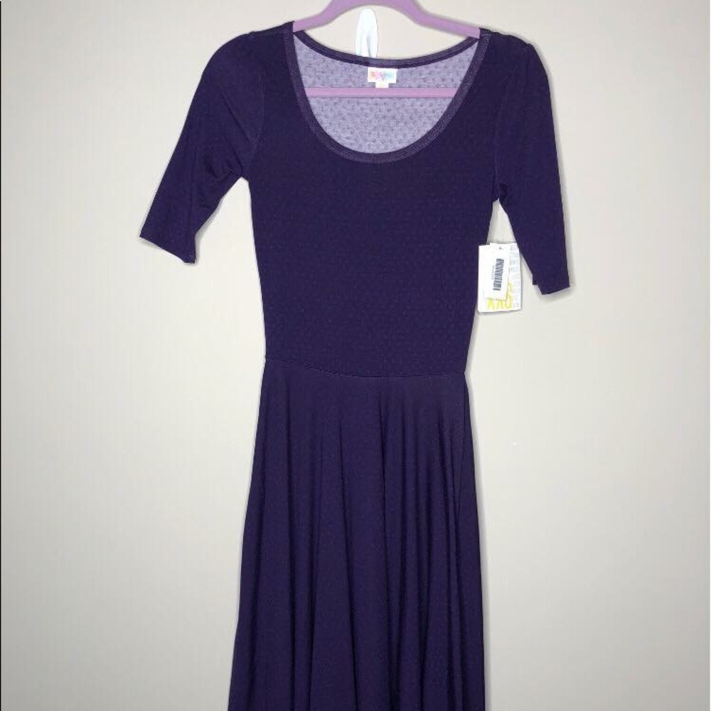LuLaRoe XXS Nicole Dress Purple polka dot